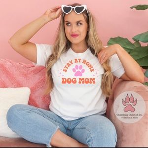 Charming Cheetah Co Stay at Home Dog Mom Tee